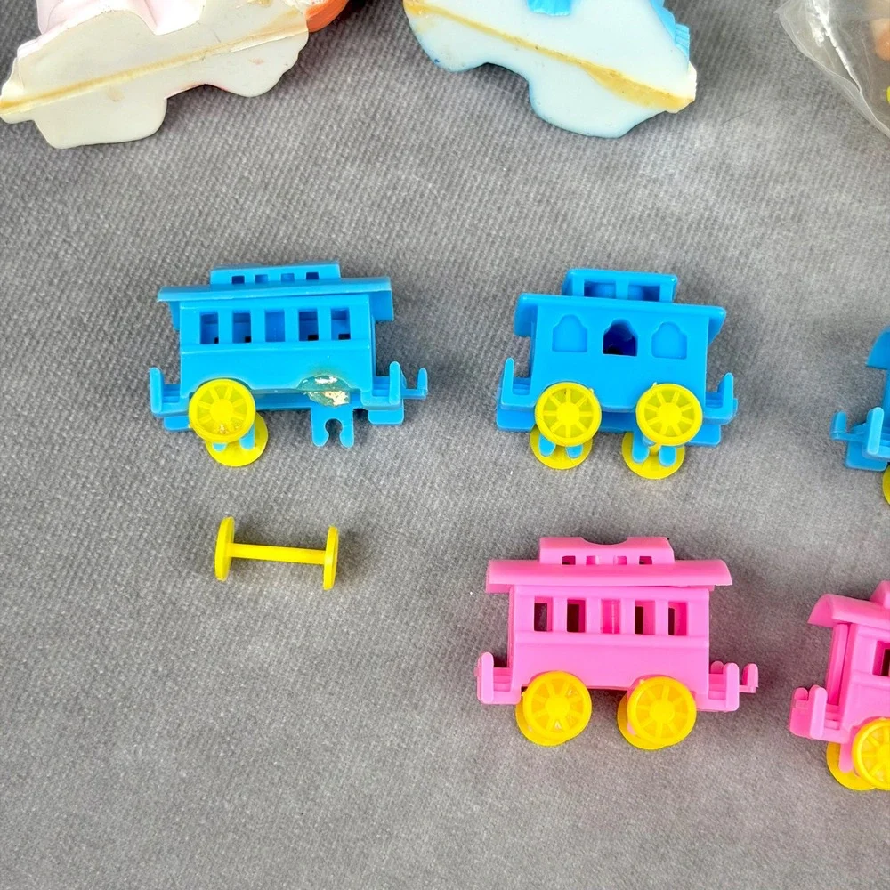 Vintage 1991 Wilton Cake Picks Topper Derby Clowns Train Circus Birthday 40+ Pcs